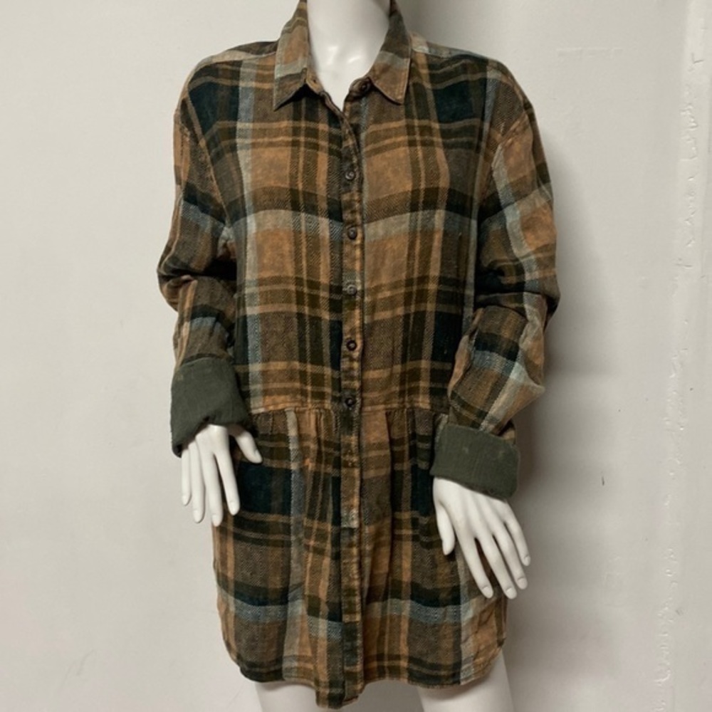 Free‎ People Cotton Flannel Tunic Dress Large